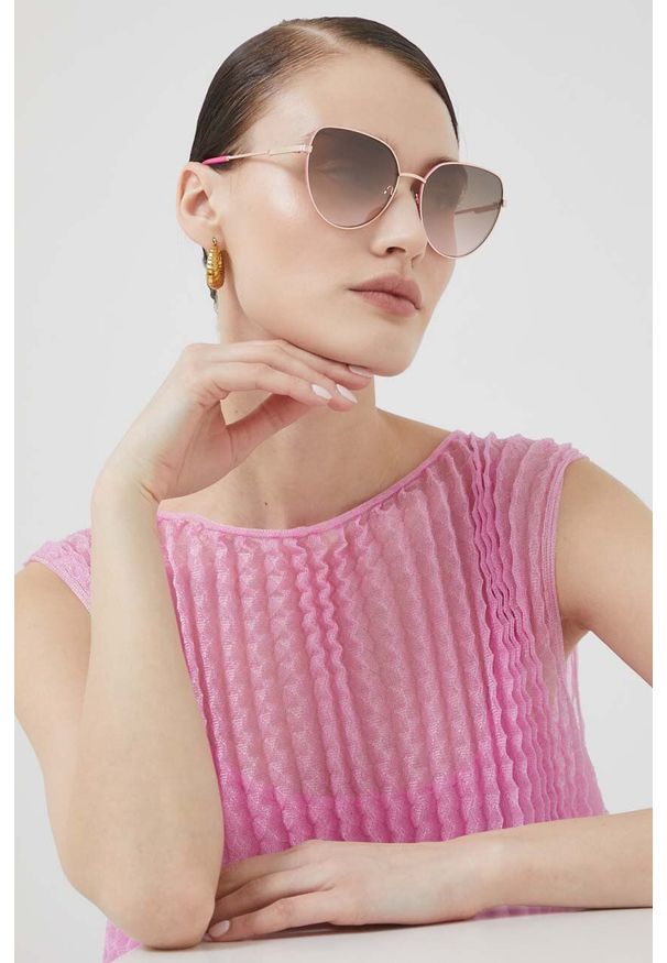 Guess okulary przeciwsłoneczne damskie kolor różowy. Kolor: różowy