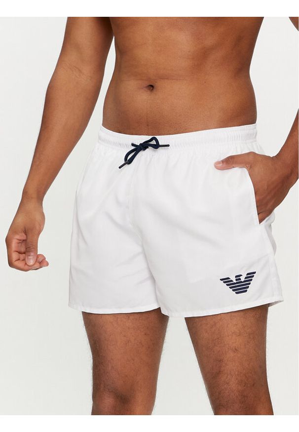 Emporio Armani Underwear Szorty kąpielowe 211752 4R438 00010 Biały Regular Fit. Kolor: biały. Materiał: syntetyk