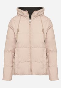 Born2be - Jasnobeżowa Dwustronna Kurtka Pikowana Ozdobiona Sznurkami Mivvena. Okazja: na co dzień. Kolor: beżowy. Materiał: jeans. Długość rękawa: długi rękaw. Długość: długie. Wzór: aplikacja. Styl: casual #3