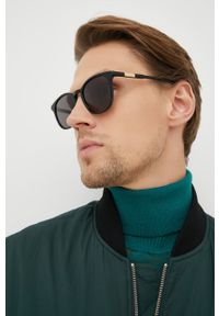Gucci okulary przeciwsłoneczne męskie kolor czarny. Kształt: okrągłe. Kolor: czarny