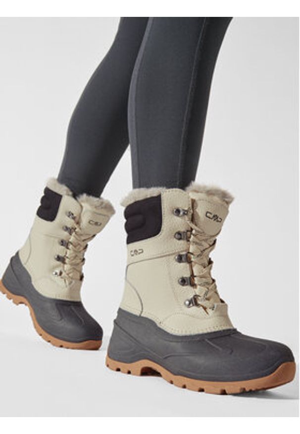 CMP Śniegowce Atka Wmn Wp 3Q79546 Beżowy. Kolor: beżowy. Materiał: skóra