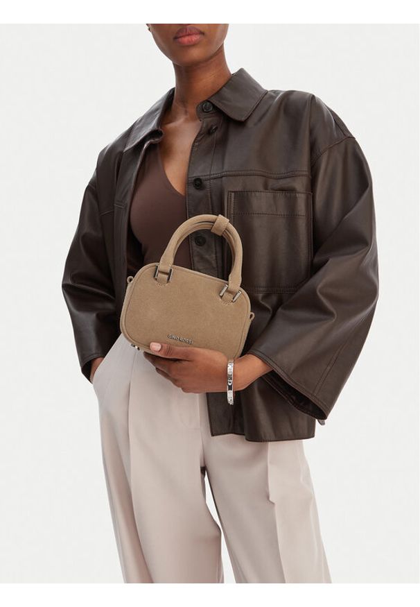 Gino Rossi - GINO ROSSI Torebka EO-LA224-19318 Beżowy. Kolor: beżowy. Materiał: zamszowe, skórzane