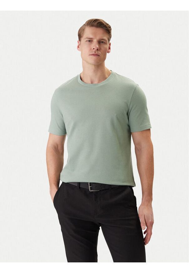 BOSS T-Shirt Tiburt 240 50452680 Zielony Regular Fit. Kolor: zielony. Materiał: bawełna