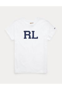 Ralph Lauren - RALPH LAUREN - Biały t-shirt z bawełny. Okazja: na co dzień. Typ kołnierza: polo. Kolor: biały. Materiał: bawełna. Wzór: napisy, nadruk. Styl: klasyczny, casual, sportowy #3