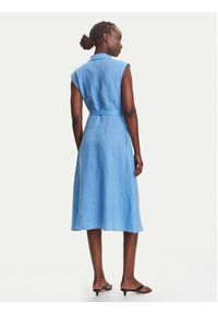 Marella Sukienka koszulowa Rodesia 2515221262 Błękitny Regular Fit. Kolor: niebieski. Materiał: len. Typ sukienki: koszulowe #3