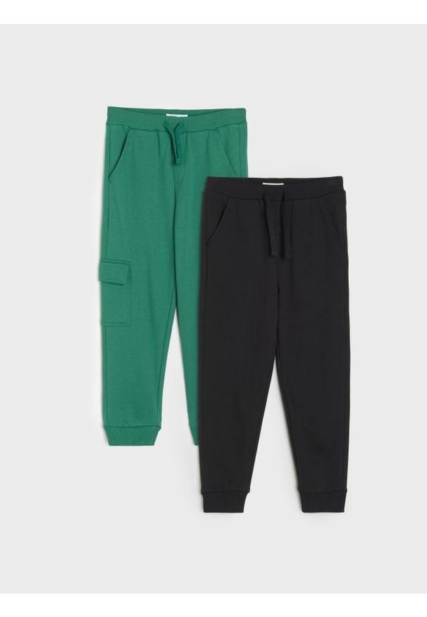 Sinsay - Dresowe spodnie 2 pack - zielony. Kolor: zielony. Materiał: dresówka