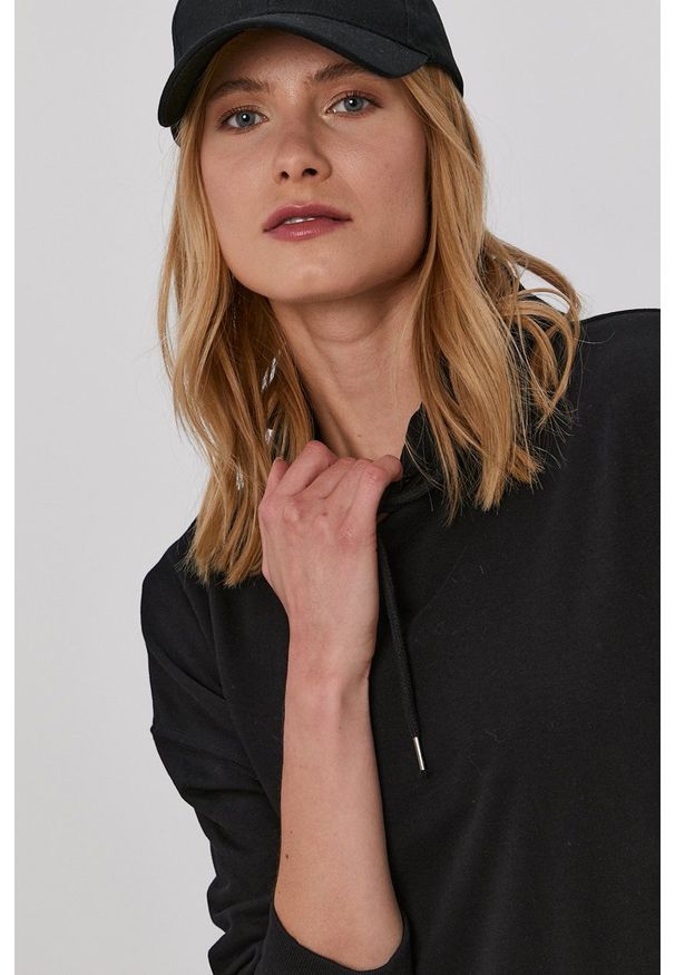 Brave Soul - Bluza. Okazja: na co dzień. Typ kołnierza: kaptur. Kolor: czarny. Materiał: dzianina. Długość rękawa: długi rękaw. Długość: długie. Styl: casual