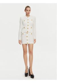 Balmain Spódnica mini DF1LB292KH10 Biały Slim Fit. Kolor: biały. Materiał: bawełna #2