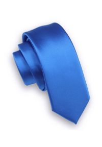 Alties - Błękitny Stylowy Krawat (Śledź) Męski -ALTIES- 5 cm, Wąski, Gładki, Niebieski. Kolor: niebieski. Materiał: tkanina. Wzór: gładki. Styl: elegancki #1