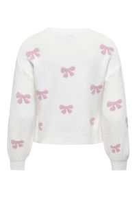 only - ONLY Sweter Bora 15360712 Biały Regular Fit. Kolor: biały. Materiał: syntetyk