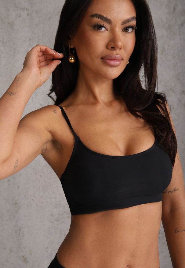 Renee - Czarne Bikini Basic z Prążkowanego Materiału i Możliwością Regulacji Ramiączek Fyserola. Kolekcja: plus size. Kolor: czarny. Materiał: materiał, prążkowany