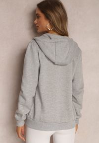 Renee - Szara Bluza z Kapturem Zapinana na Suwak Edan. Okazja: na co dzień. Typ kołnierza: kaptur. Kolor: szary. Materiał: jeans. Długość rękawa: długi rękaw. Długość: długie. Styl: sportowy, casual, elegancki, klasyczny #5