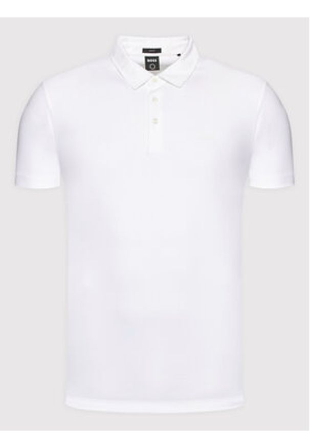 BOSS - Boss Polo Palosh 50471335 Biały Slim Fit. Typ kołnierza: polo. Kolor: biały. Materiał: bawełna