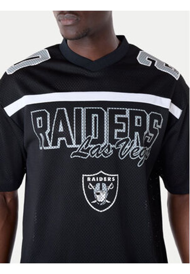 New Era T-Shirt NFL Las Vegas Raiders Mesh Graphic Jersey 60596386 Czarny Regular Fit. Kolor: czarny. Materiał: syntetyk