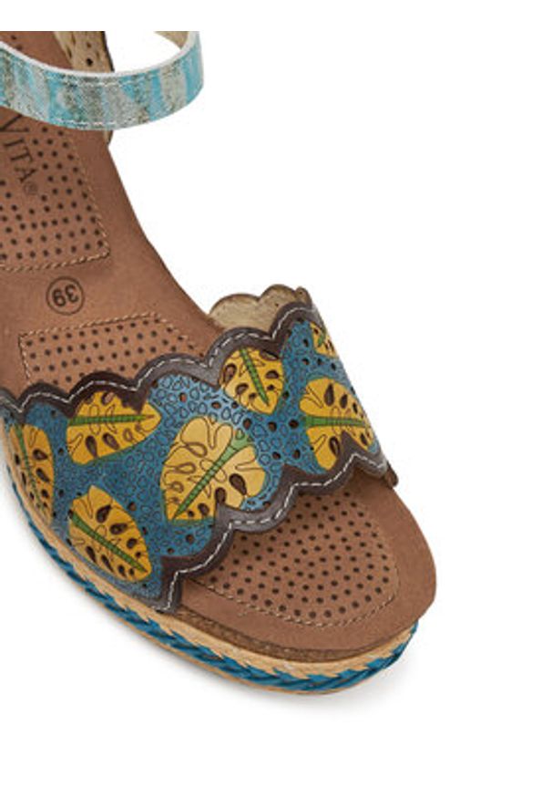 Laura Vita Espadryle Facyo 86 Kolorowy. Materiał: skóra. Wzór: kolorowy