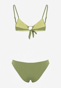 Renee - Zielone Bikini Ozdobione Okrągłą Klamrą Przy Biustonoszu Carisia. Kolor: zielony. Wzór: aplikacja #3