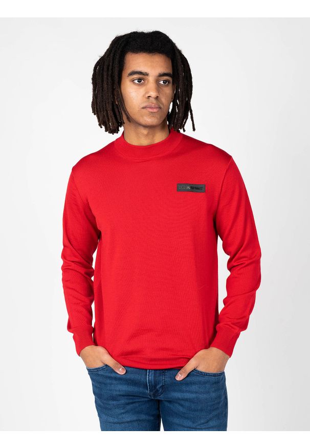 Plein Sport Sweter | MLPS90352 | Mężczyzna | Czerwony. Okazja: na co dzień. Kolor: czerwony. Materiał: wełna. Styl: sportowy