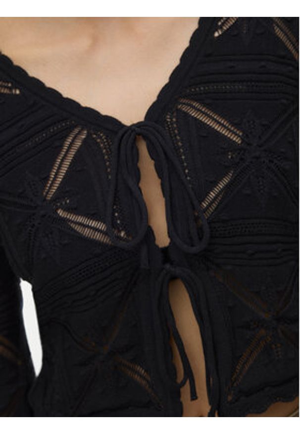 Vero Moda Kardigan Lola 10337188 Czarny Regular Fit. Kolor: czarny. Materiał: bawełna