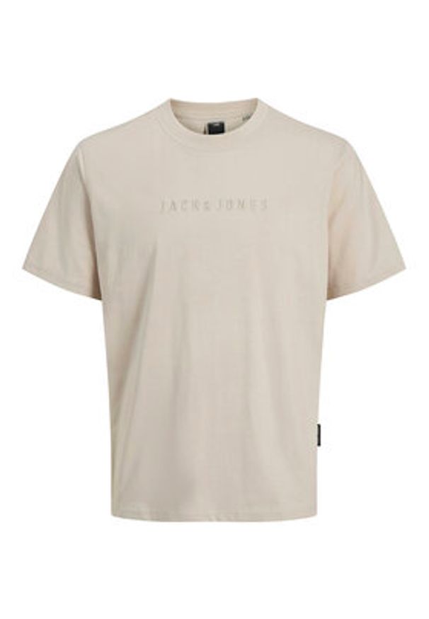 Jack & Jones T-Shirt Recharge 12273070 Beżowy Relaxed Fit. Kolor: beżowy. Materiał: bawełna