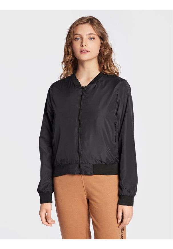 Brave Soul Kurtka bomber LJK-KAJAL Czarny Regular Fit. Kolor: czarny. Materiał: syntetyk