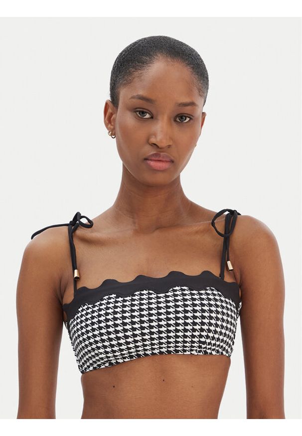 Seafolly Góra od bikini Gia Check Ric Rac 31436-282 Czarny. Kolor: czarny. Materiał: syntetyk