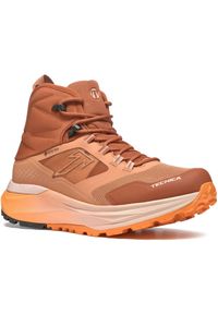 TECNICA - Damskie buty trekkingowe Tecnica Agate S Mid. Wysokość cholewki: za kostkę. Kolor: wielokolorowy, brązowy, pomarańczowy. Materiał: syntetyk, materiał. Szerokość cholewki: normalna. Styl: sportowy
