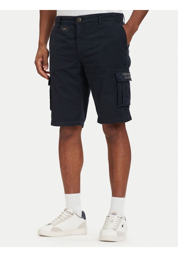Aeronautica Militare Szorty materiałowe 261BE0066UCT01122 Granatowy Regular Fit. Kolor: niebieski. Materiał: bawełna