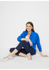 bonprix - Spodnie 7/8, high waist. Stan: podwyższony. Kolor: niebieski #3