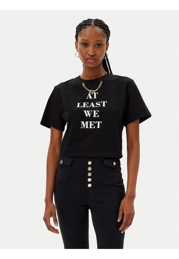 MET T-Shirt M10 261TS Czarny Regular Fit. Kolor: czarny. Materiał: bawełna