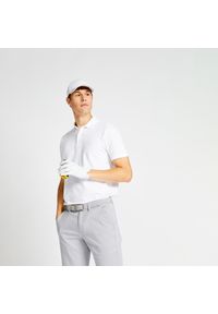 INESIS - Koszulka polo do golfa męska MW500. Typ kołnierza: polo, golf. Kolor: biały. Materiał: materiał, bawełna, poliester #1