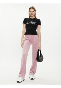 Juicy Couture T-Shirt Ryder Rodeo JCBCT223826 Czarny Slim Fit. Kolor: czarny. Materiał: bawełna