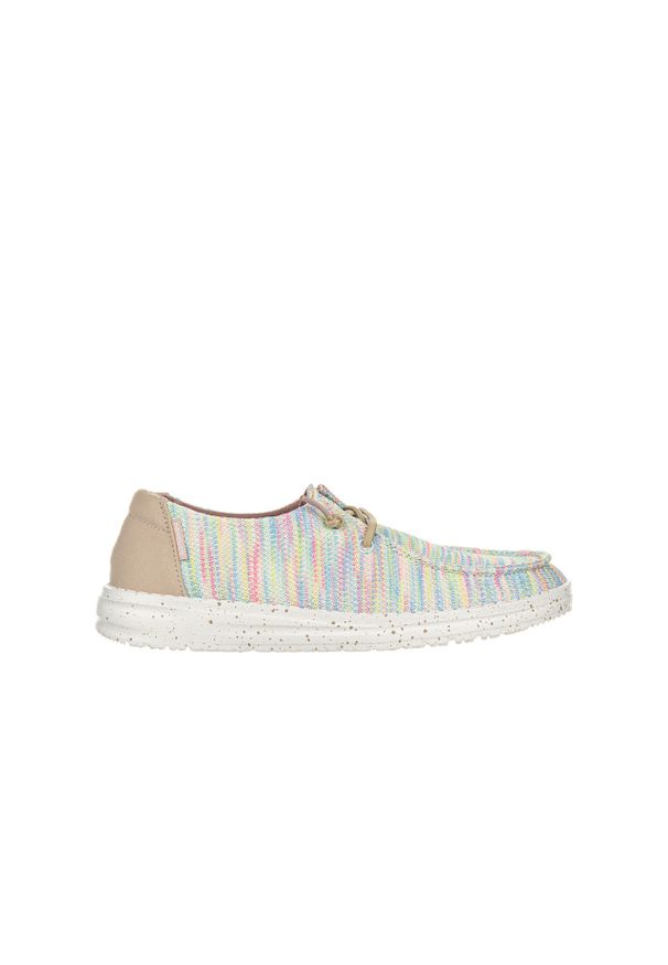 Półbuty HeyDude Wendy Sox Aurora White 003234, Wielokolorowy, Materiał. Kolor: wielokolorowy. Materiał: tkanina. Szerokość cholewki: normalna. Wzór: kropki. Sezon: wiosna, lato. Styl: klasyczny