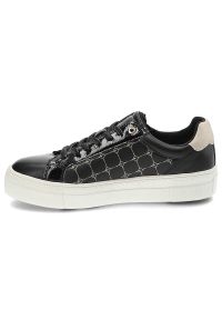 Czarne Sneakersy Tamaris Modne Buty Damskie. Okazja: na co dzień, na spacer. Zapięcie: sznurówki. Kolor: czarny. Materiał: jeans, lakier, skóra ekologiczna, materiał. Szerokość cholewki: normalna. Wzór: geometria, aplikacja, nadruk. Sport: turystyka piesza #6