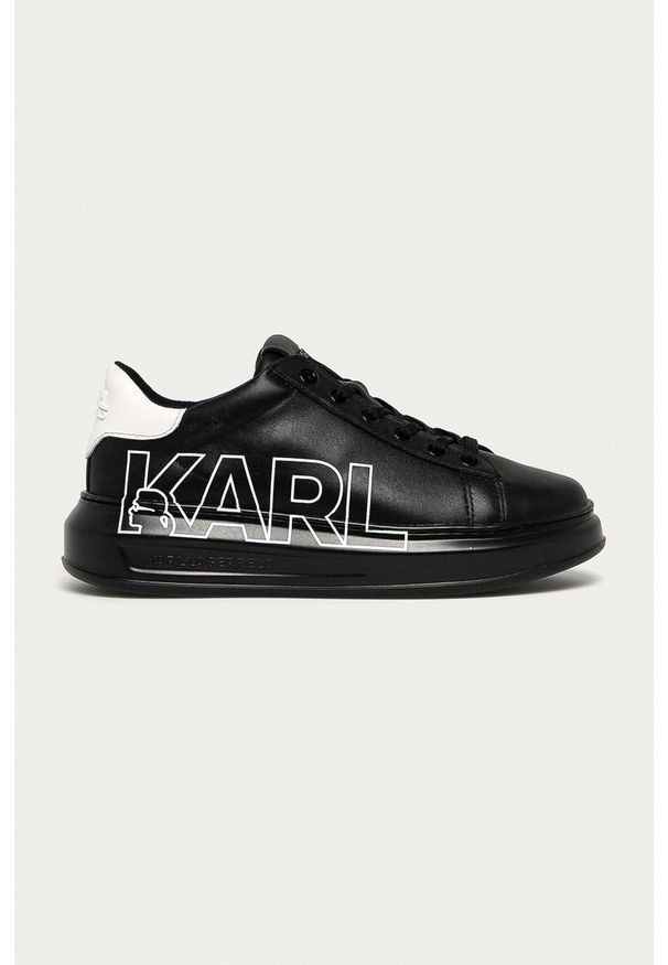 Karl Lagerfeld - Buty skórzane KL62511.00S. Nosek buta: okrągły. Zapięcie: sznurówki. Kolor: czarny. Materiał: skóra