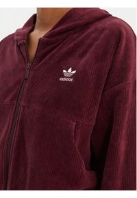 Adidas - adidas Bluza Essentials Chenile KE1119 Bordowy Loose Fit. Kolor: czerwony. Materiał: bawełna #2