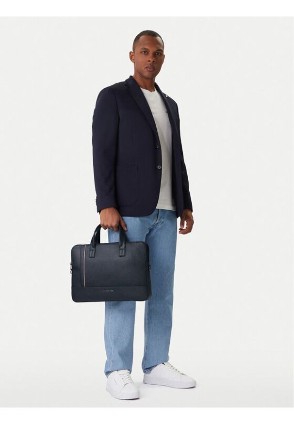 TOMMY HILFIGER - Tommy Hilfiger Torba na laptopa Th Central Slim Computer Bag AM0AM13631 Granatowy. Kolor: niebieski. Materiał: skóra