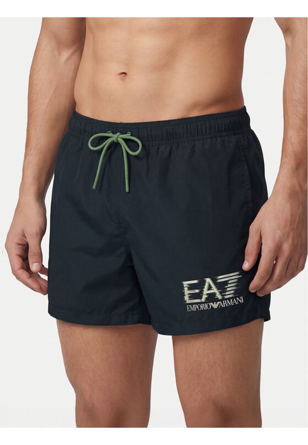 EA7 Emporio Armani Szorty kąpielowe 7M001678 AF21069 UB102 Granatowy Regular Fit. Kolor: niebieski. Materiał: syntetyk