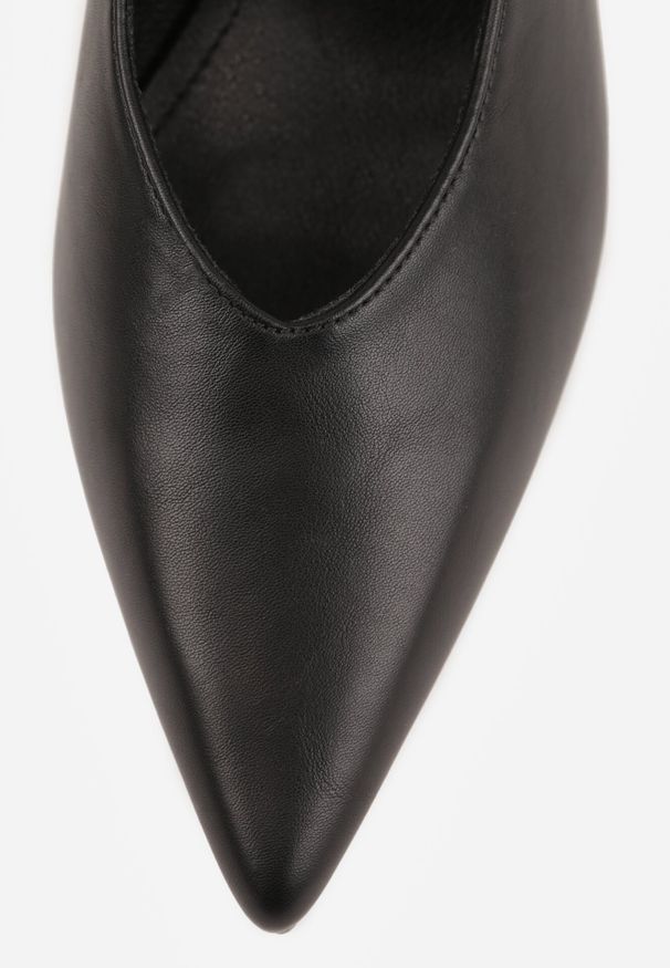 Born2be - Czarne Czółenka Sandały Vices na Szpilce Bez Pięty Kolenna. Okazja: na co dzień. Kolor: czarny. Materiał: jeans. Obcas: na szpilce. Styl: wizytowy, casual, elegancki