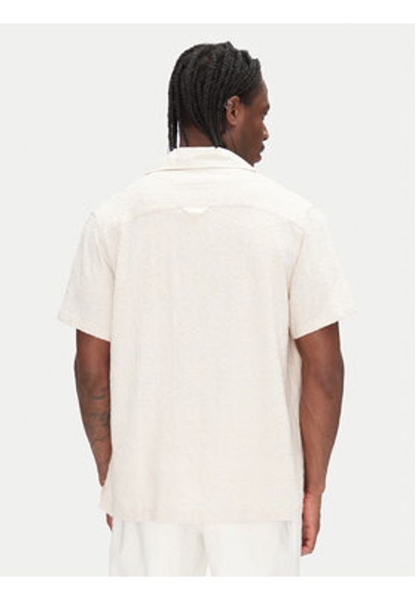 Filling Pieces Koszula Resort 9179980 Écru Regular Fit. Materiał: wiskoza, len