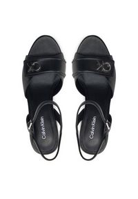 Calvin Klein Sandały Heel Sandal 85 Relock Lth HW0HW01937 Czarny. Kolor: czarny