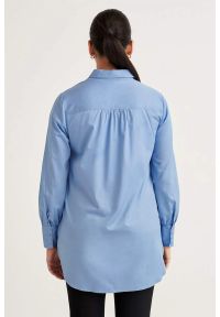 Cellbes - Długa koszula ze satyny bawełnianej. Kolor: niebieski. Materiał: satyna, bawełna. Długość rękawa: długi rękaw. Długość: długie #3