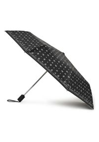 Karl Lagerfeld - KARL LAGERFELD Czarna logowana damska parasolka Ikon Aop. Kolor: czarny. Materiał: materiał