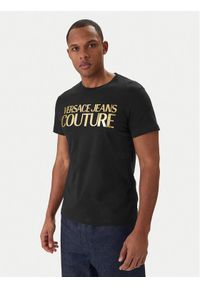 Versace Jeans Couture T-Shirt 80GAHT00 CJ00T Czarny Regular Fit. Kolor: czarny. Materiał: bawełna #1