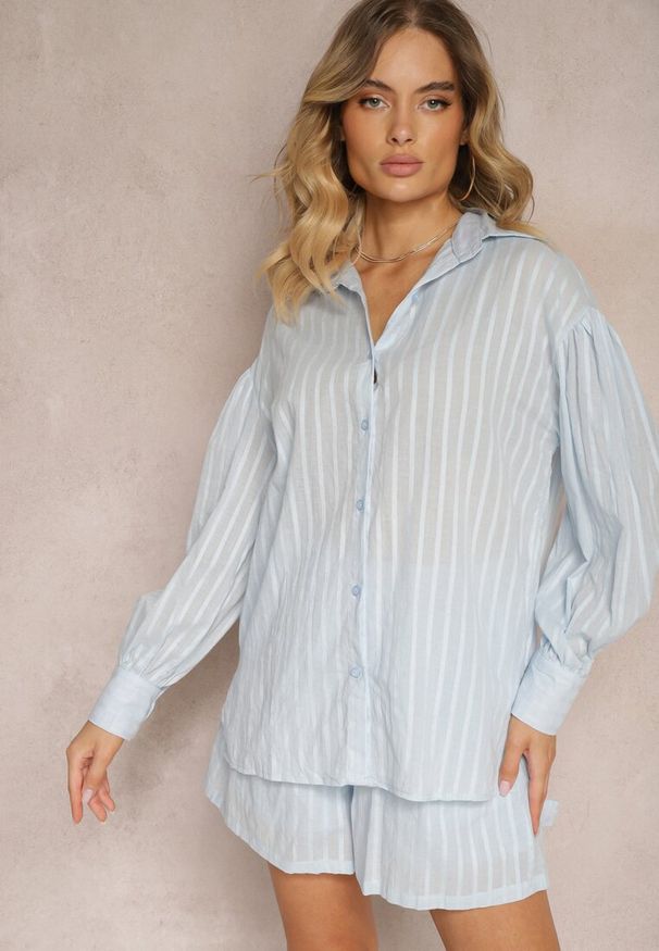 Renee - Jasnoniebieski Komplet Olymissa. Kolor: niebieski. Wzór: aplikacja