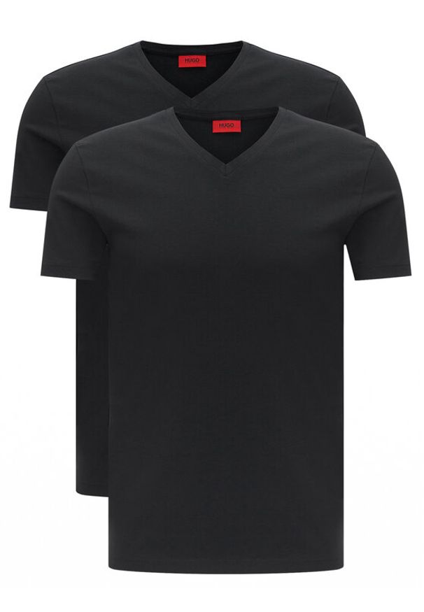 Hugo Komplet 2 t-shirtów V 50325417 Czarny Slim Fit. Kolor: czarny. Materiał: bawełna