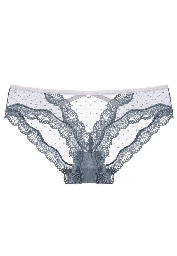 Intica - Figi koronkowe z wycięciem eleganckie i przewiewne Lubnah. Kolor: szary. Materiał: koronka