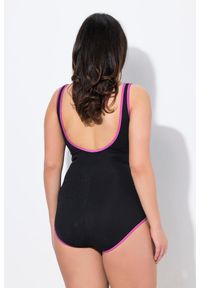 ULLA POPKEN - Damskie Strój kąpielowy kolorowe wypustki bez miękkich miseczek okrągły dekolt. Kolekcja: plus size. Kolor: czarny. Materiał: materiał, poliester, elastan, poliamid. Wzór: kolorowy #2