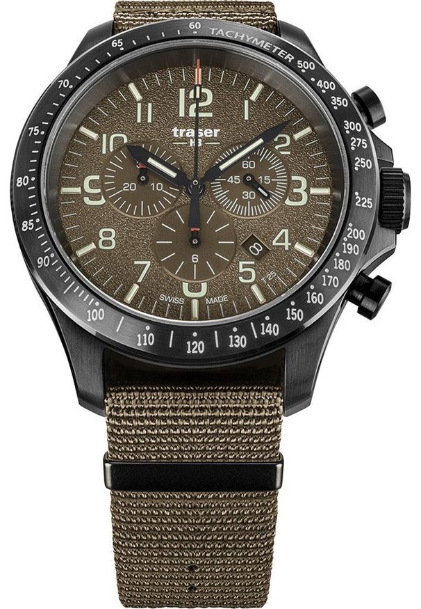 Zegarek Traser Zegarek męski Traser TS-109459 brązowy. Kolor: brązowy