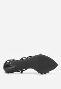 Born2be - Czarne Sandały na Szpilce Ozdobione Cyrkoniami Thelmia. Okazja: na co dzień. Zapięcie: sprzączka. Kolor: czarny. Materiał: jeans. Wzór: aplikacja. Obcas: na szpilce. Styl: klasyczny, casual, elegancki #9