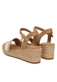 TOMMY HILFIGER - Tommy Hilfiger Espadryle Mid Wedge Espad Webbing FW0FW09230 Beżowy. Kolor: beżowy. Materiał: materiał #3